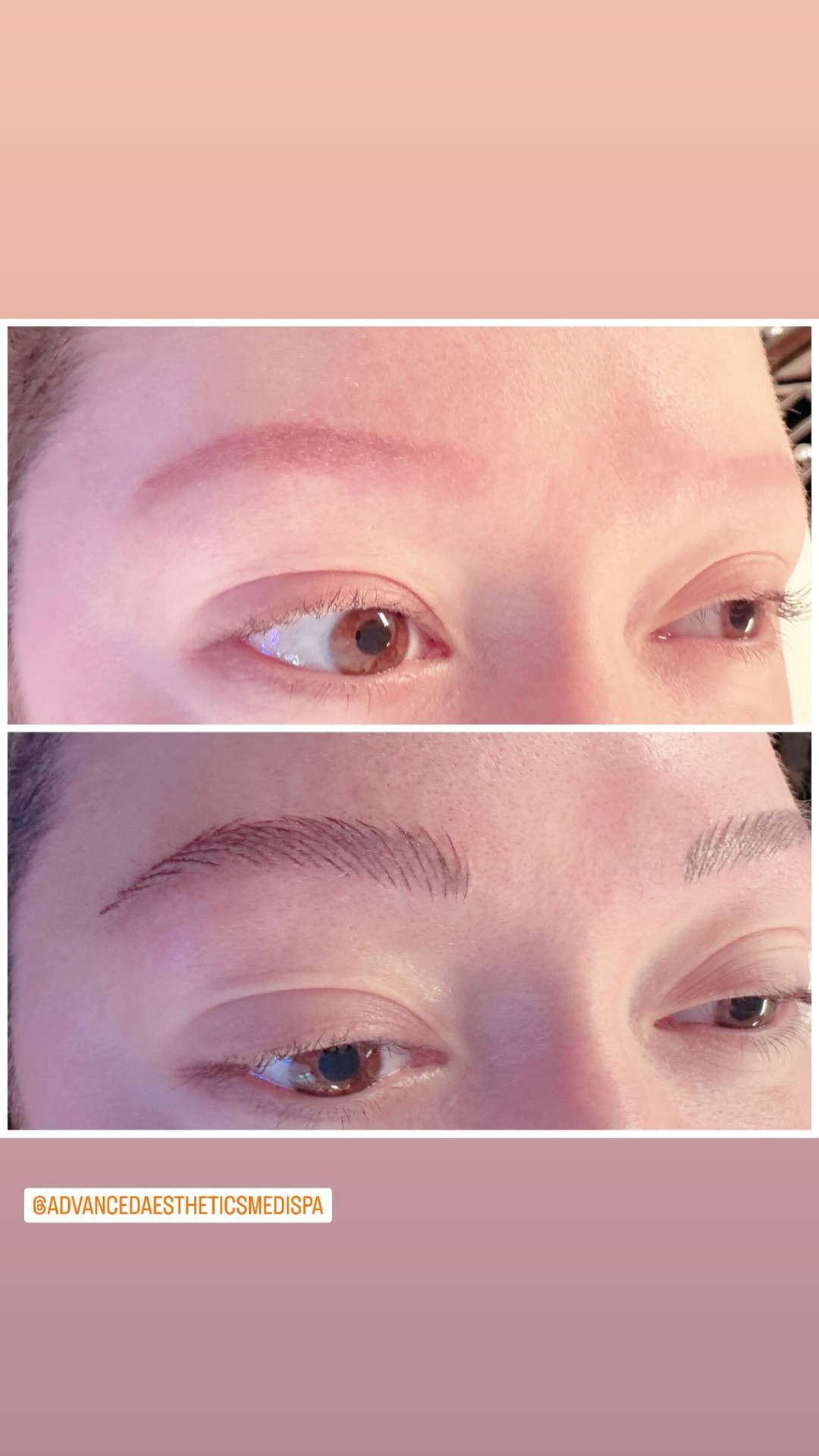 Hair-stroke microblading close-up