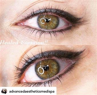 Healed permanent makeup eyeliner