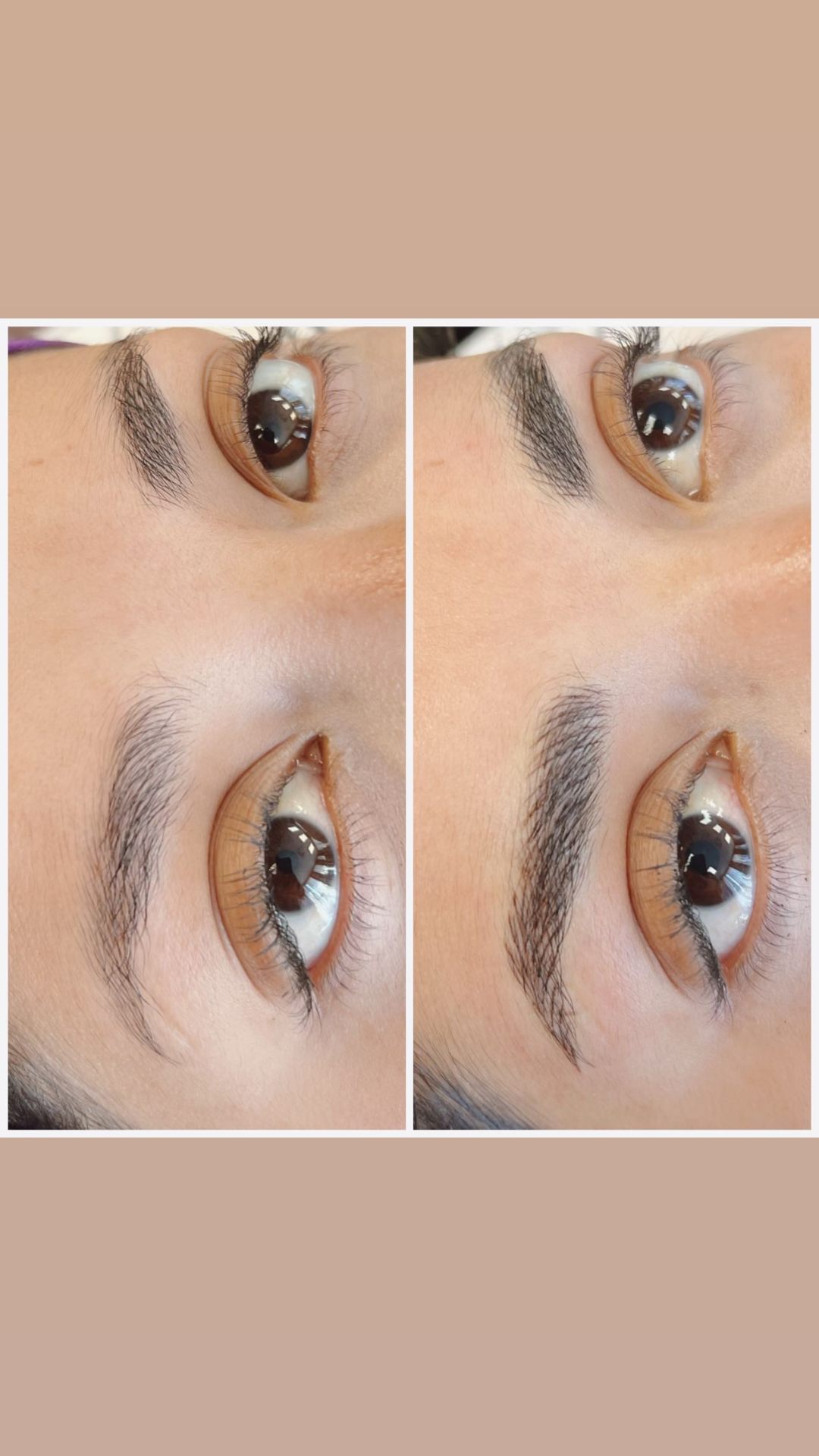 Custom brow shape and color microblading